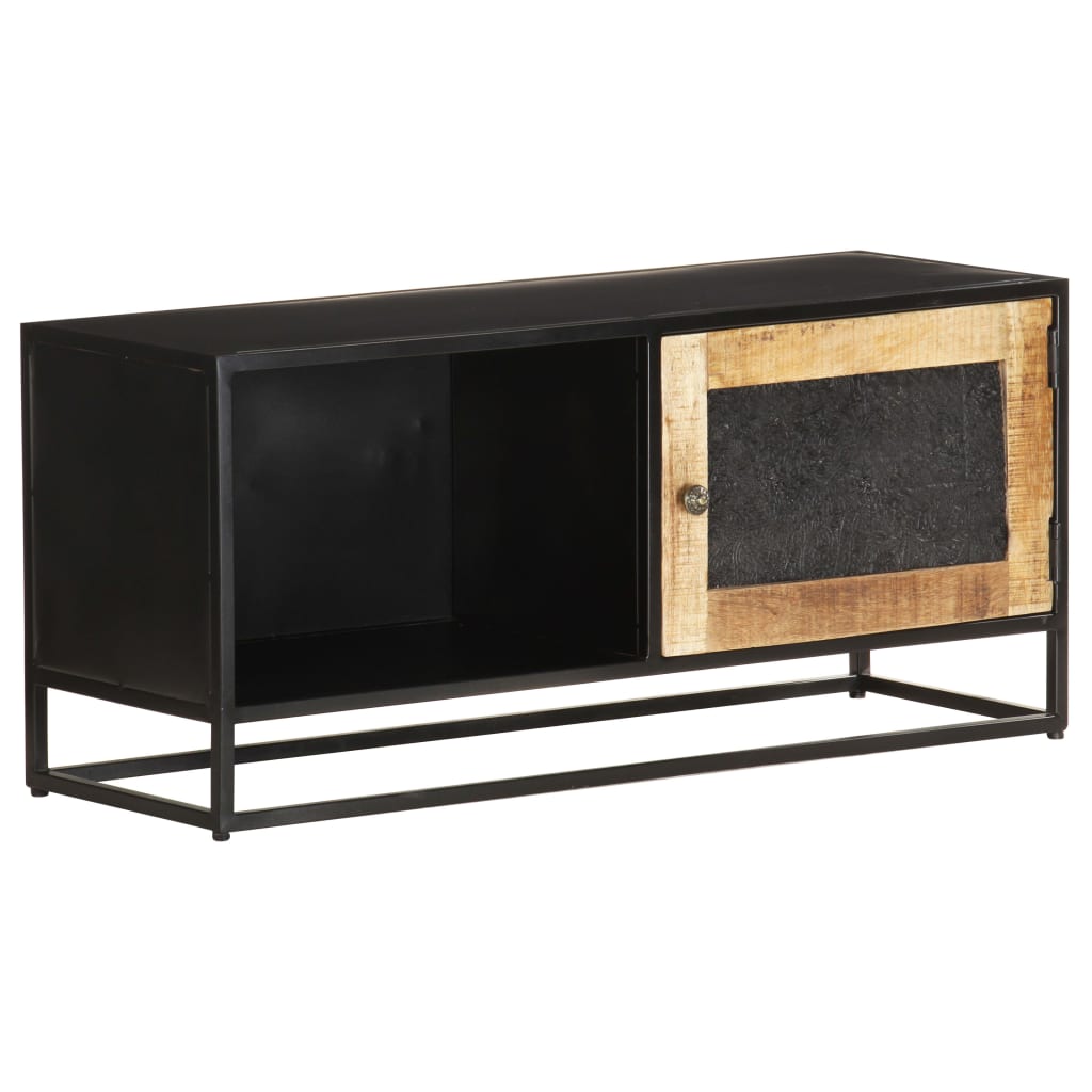 Tv Stolek 90 X 30 X 40 Cm Hrubé Mangovníkové Dřevo Černá