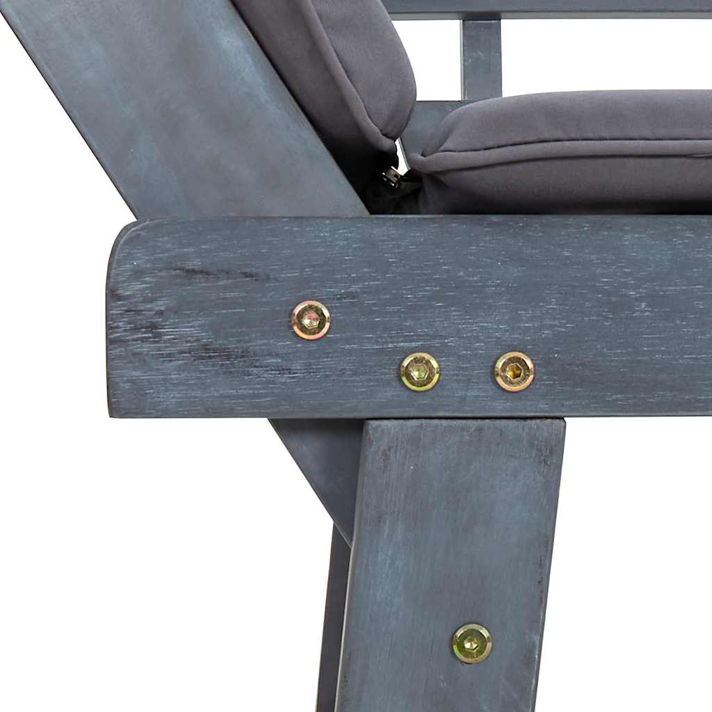 Zahradní Lavice S Poduškami 2 V 1 Šedá 190 Cm Masivní Akácie