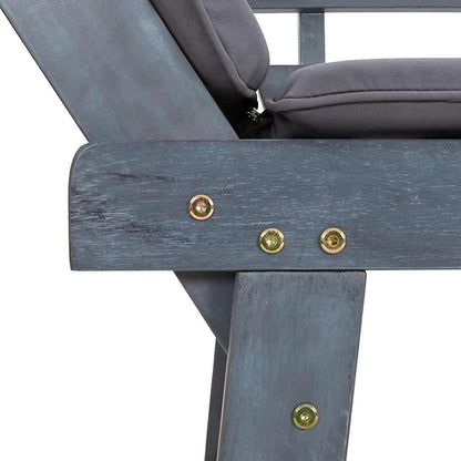 Zahradní Lavice S Poduškami 2 V 1 Šedá 190 Cm Masivní Akácie