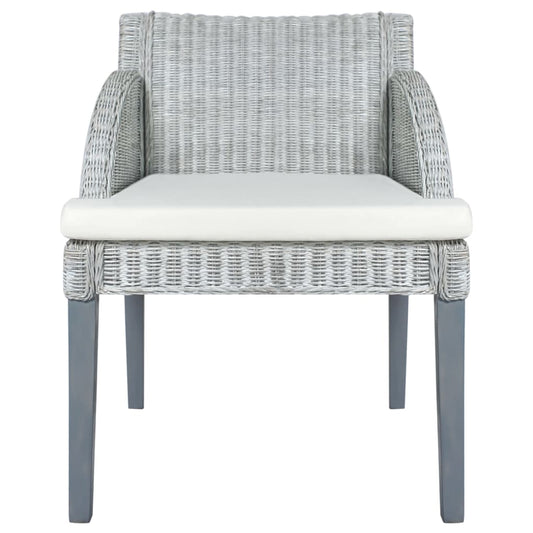 Jídelní Židle S Poduškou Šedá Přírodní Ratan