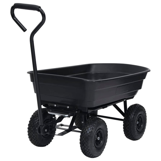 Zahradní Sklápěcí Ruční Vozík 300 Kg 75 L Černý