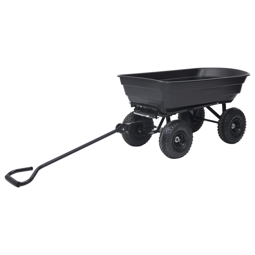 Zahradní Sklápěcí Ruční Vozík 300 Kg 75 L Černý