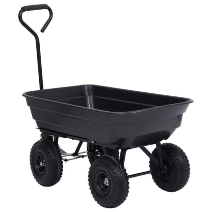 Zahradní Sklápěcí Ruční Vozík 300 Kg 75 L Černý