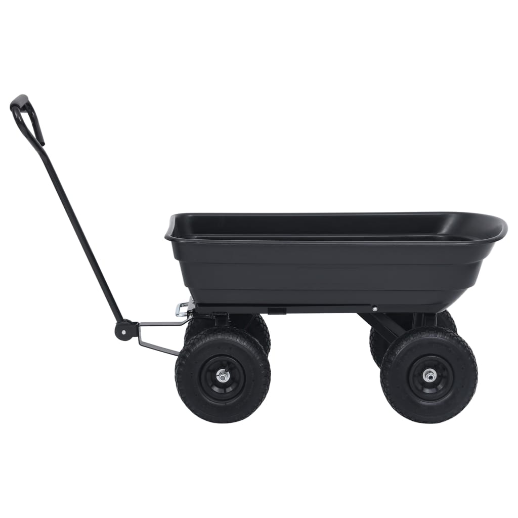 Zahradní Sklápěcí Ruční Vozík 300 Kg 75 L Černý