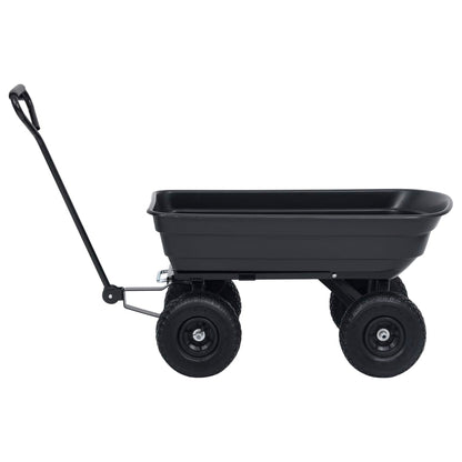 Zahradní Sklápěcí Ruční Vozík 300 Kg 75 L Černý