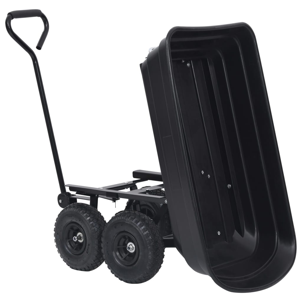 Zahradní Sklápěcí Ruční Vozík 300 Kg 75 L Černý