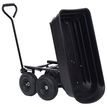 Zahradní Sklápěcí Ruční Vozík 300 Kg 75 L Černý
