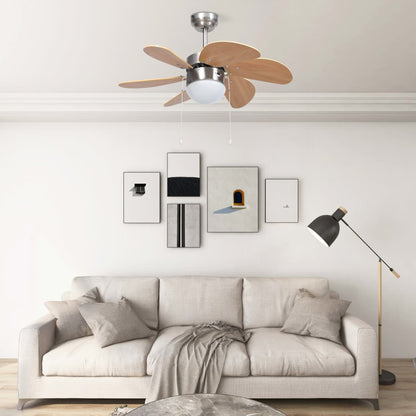 Stropní Ventilátor Se Světlem 76 Cm Tmavě Hnědý