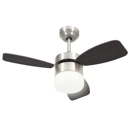 Stropní Ventilátor Světlo A Dálkový Ovladač 76 Cm Tmavě Hnědý