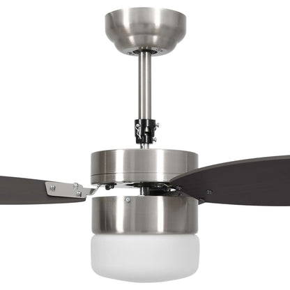 Stropní Ventilátor Světlo A Dálkový Ovladač 76 Cm Tmavě Hnědý