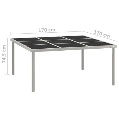 Zahradní Jídelní Stůl 170 X 170 X 74,5 Cm Sklo A Ocel