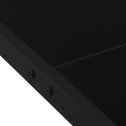 Zahradní Stůl 130 X 130 X 72 Cm Černý Ocel A Sklo