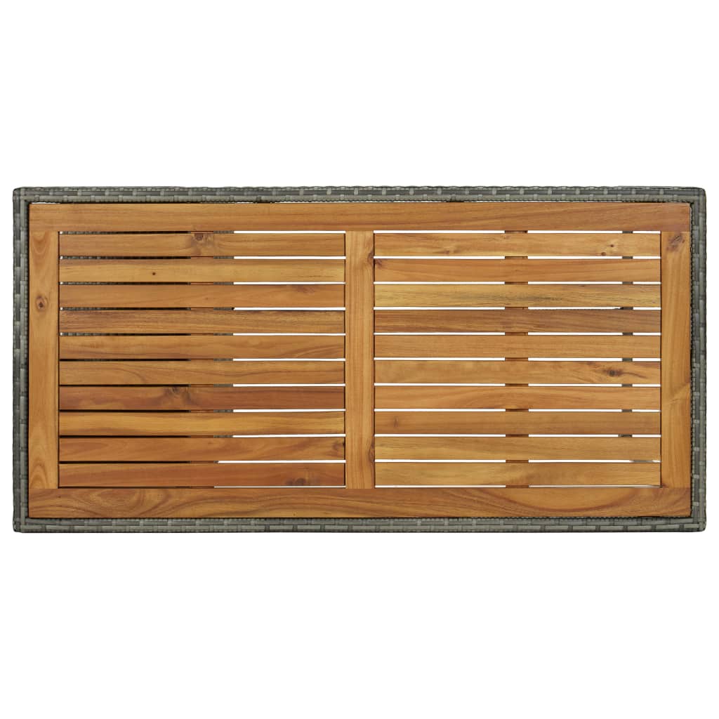 Barový Stolek S Úložným Regálem Šedý 120X60X110 Cm Polyratan