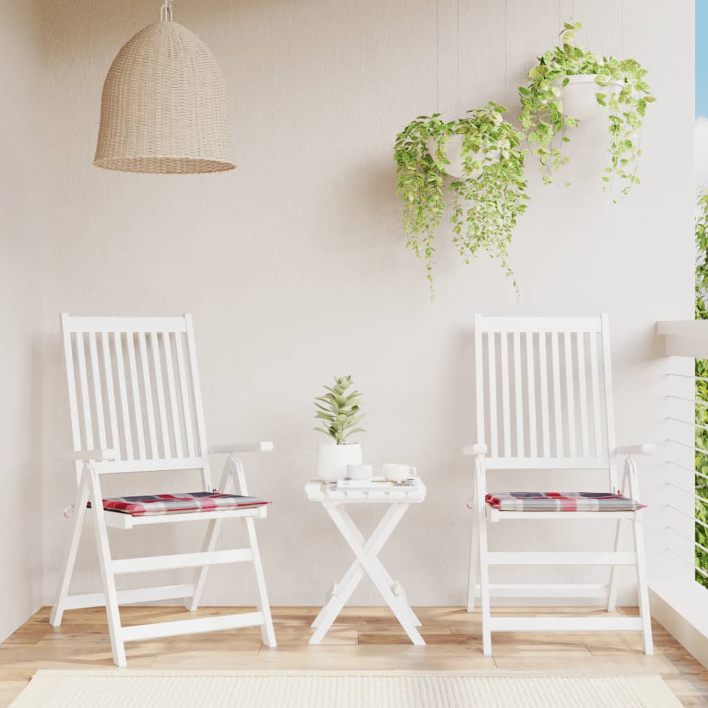 Podušky Na Zahradní Židli 6Ks Červené Kárované 50X50X4Cm Oxford Vzor Červená Kostka