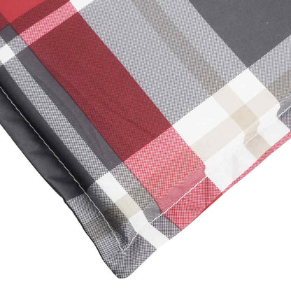 Poduška Na Polohovací Židli Červená Károvaná (75+105)X50X4 Cm