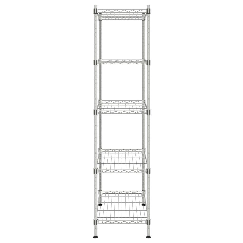 Úložný Regál 5 Polic 90 X 35 X 180 Cm Chromovaný 250 Kg
