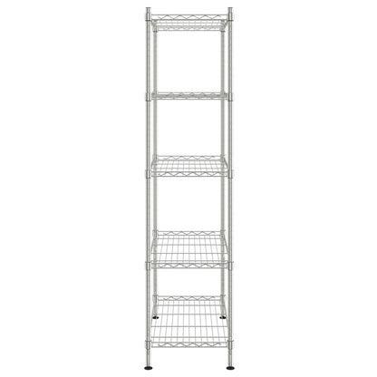 Úložný Regál 5 Polic 90 X 35 X 180 Cm Chromovaný 250 Kg