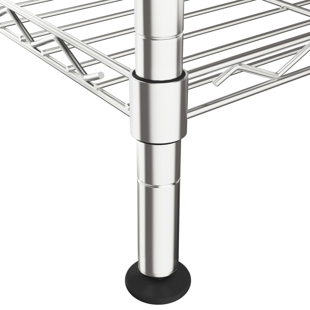 Úložný Regál 5 Polic 90 X 35 X 180 Cm Chromovaný 250 Kg
