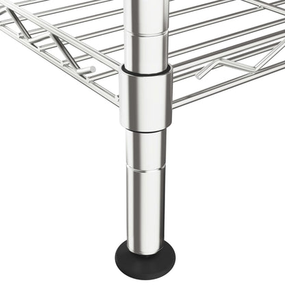 Úložný Regál 5 Polic 90 X 35 X 180 Cm Chromovaný 250 Kg