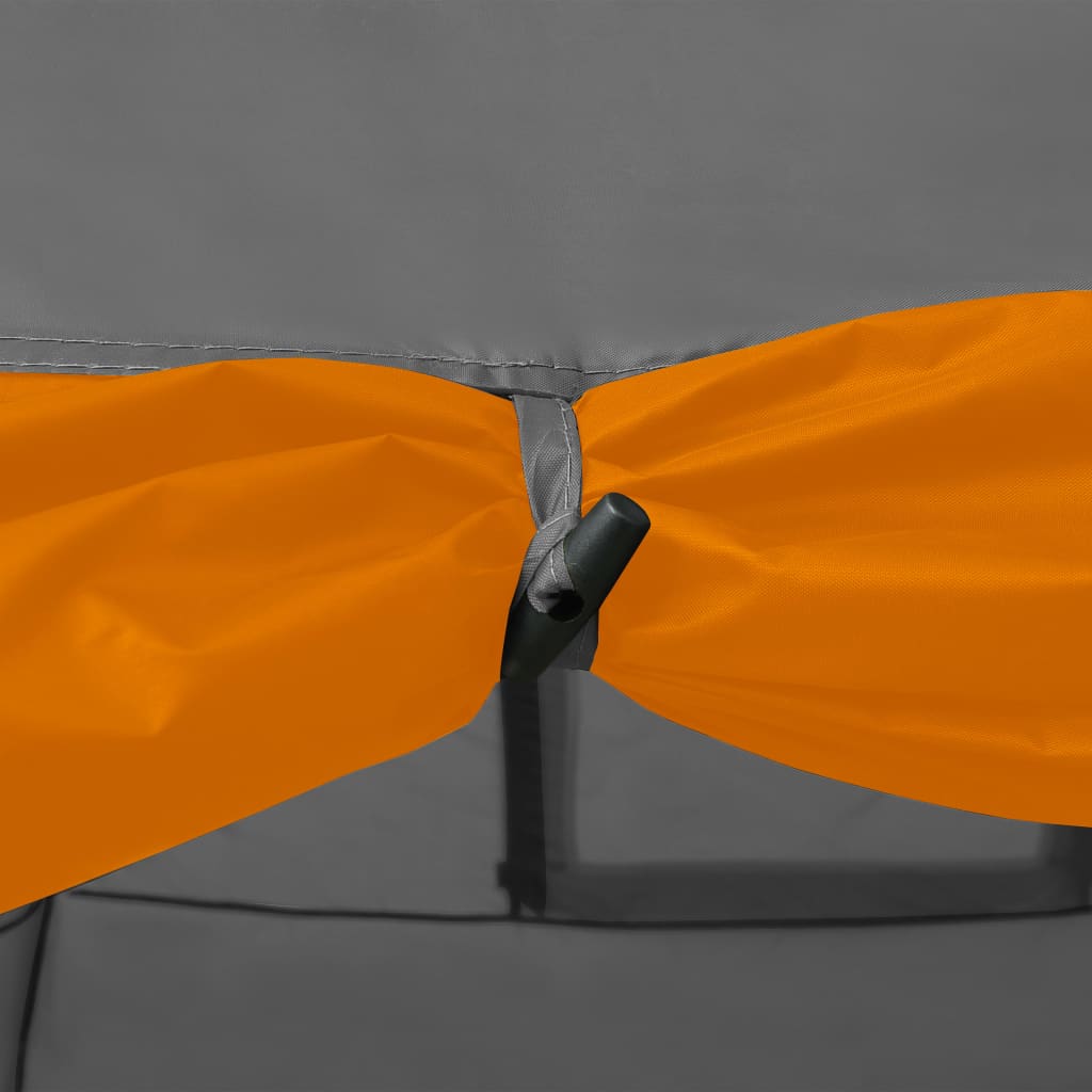 Kempingový Stan Iglů 650X240X190 Cm Pro 8 Osob Šedý A Oranžový