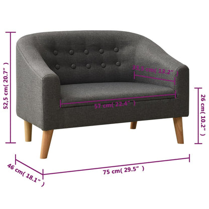 Dětská Sedačka Šedá Textil
