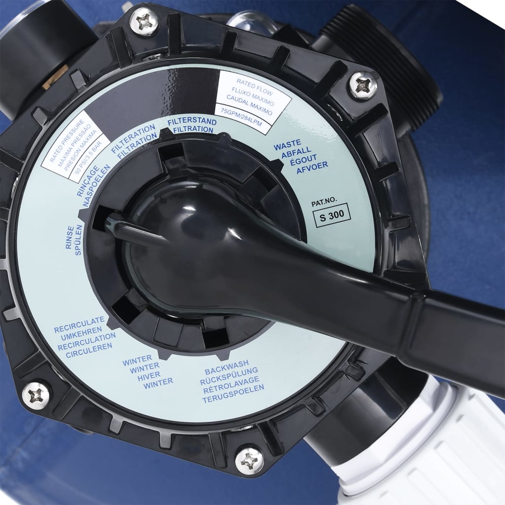 Písková Filtrace Se 7Cestným Ventilem 1000W Čerpadlo Modročerná