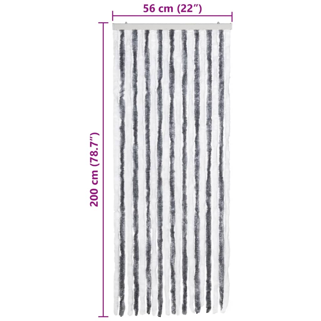 Závěs Proti Hmyzu Šedobílý Chenille Šedá A Bílá