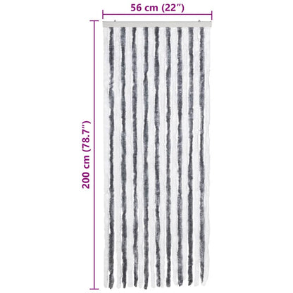 Závěs Proti Hmyzu Šedobílý Chenille Šedá A Bílá