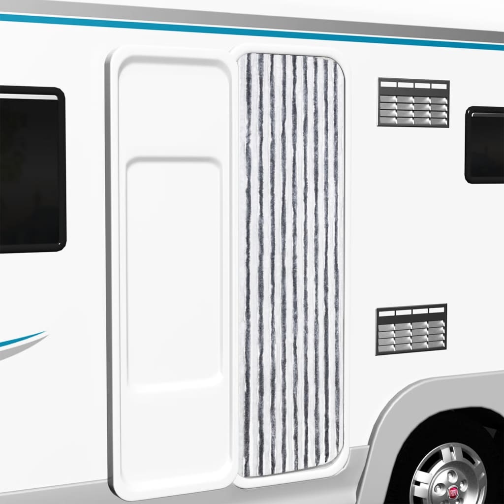 Závěs Proti Hmyzu Šedobílý Chenille Šedá A Bílá