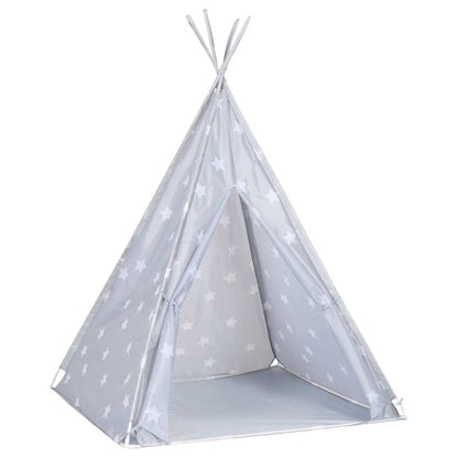 Dětské Týpí S Úložnou Taškou Polyester Šedé 115X115X160 Cm