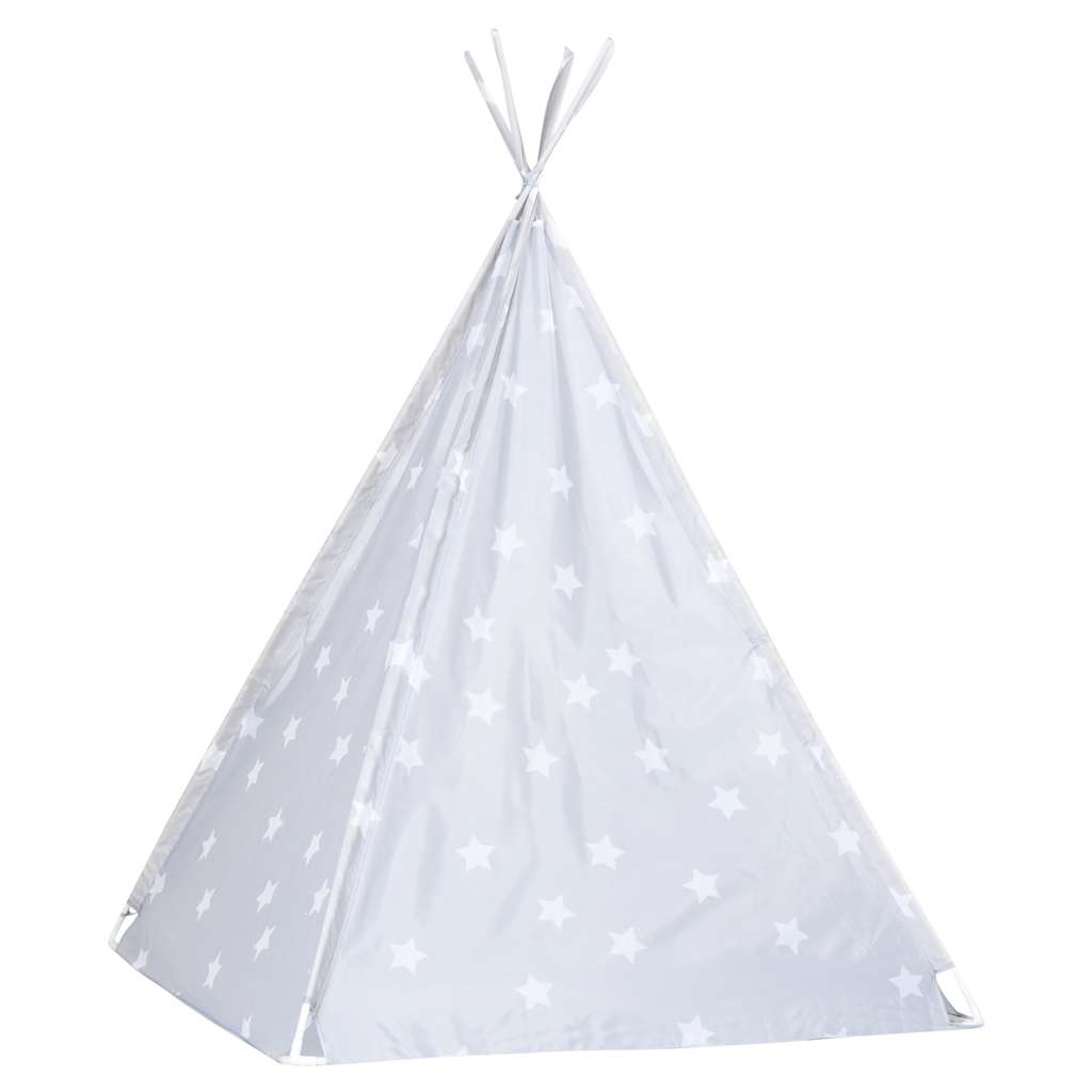 Dětské Týpí S Úložnou Taškou Polyester Šedé 115X115X160 Cm