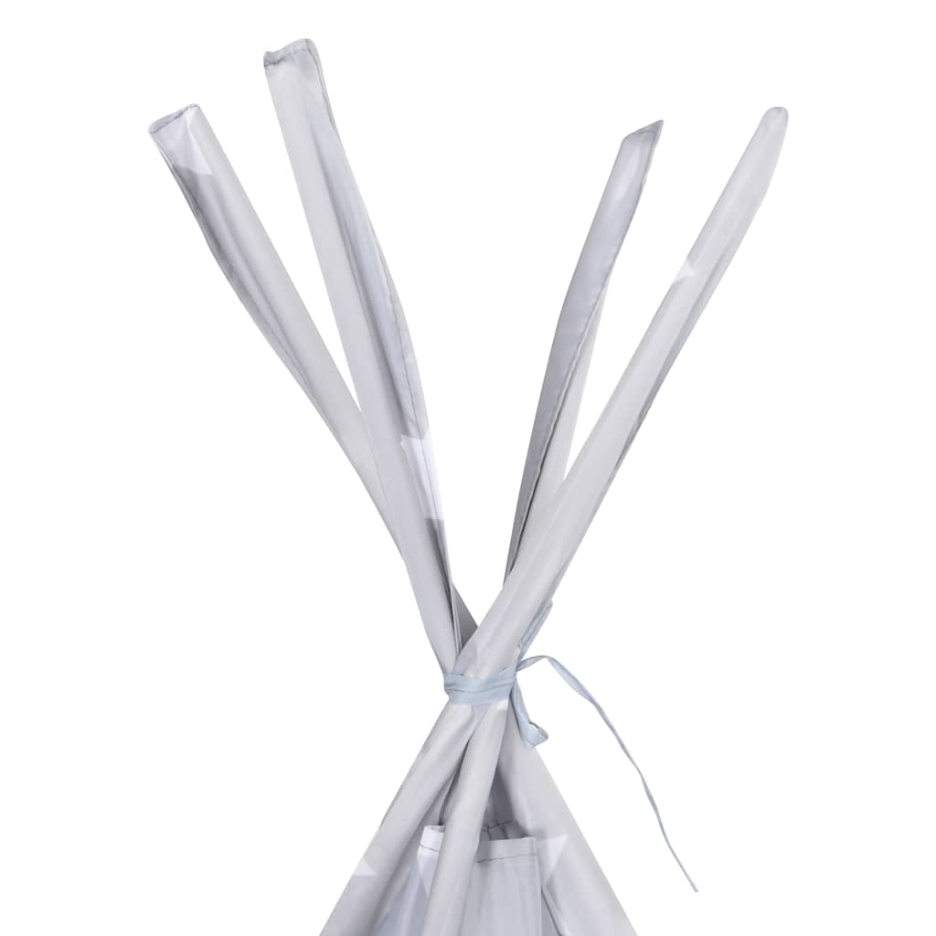 Dětské Týpí S Úložnou Taškou Polyester Šedé 115X115X160 Cm