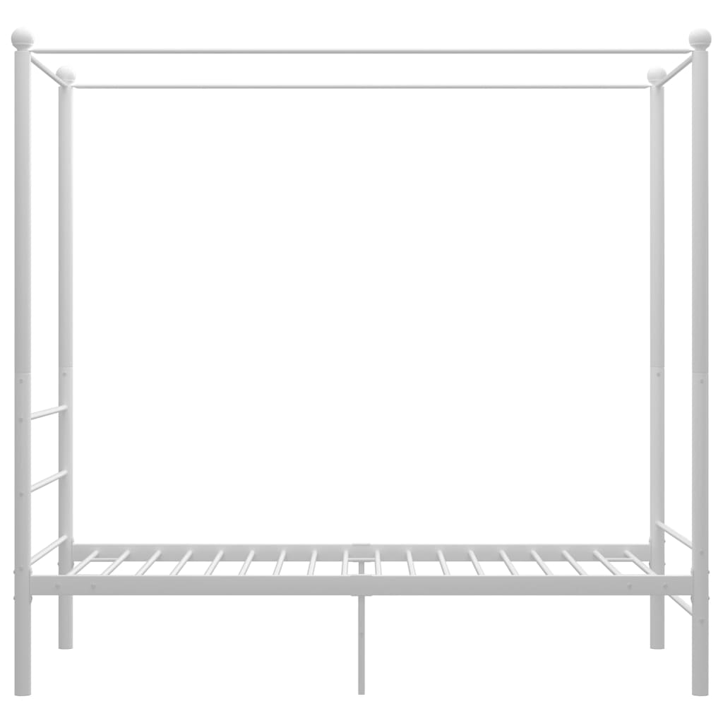 Rám Postele S Nebesy Bílý Kovový 100 X 200 Cm