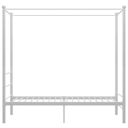 Rám Postele S Nebesy Bílý Kovový 100 X 200 Cm