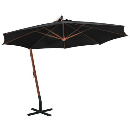 Závěsný Slunečník 300 X 300 Cm Dřevěná Tyč Bílý