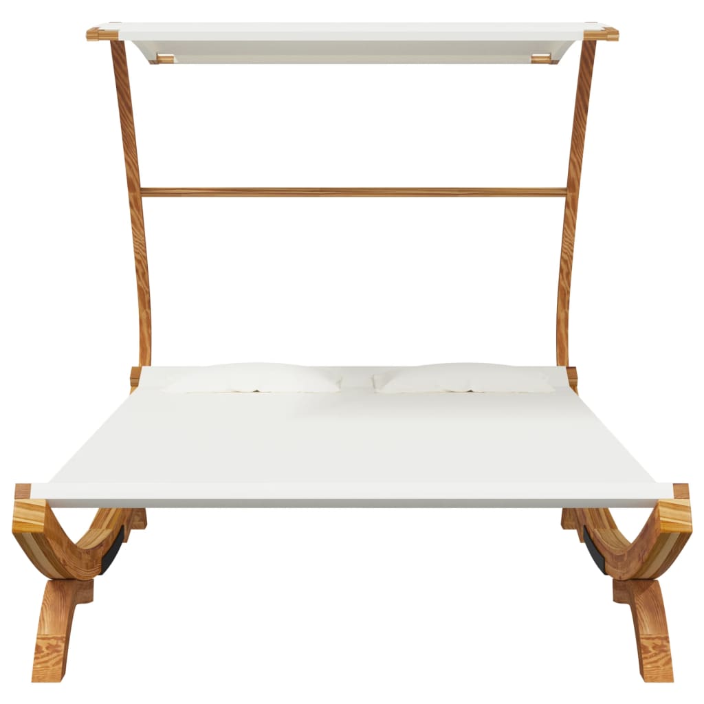 Zahradní Lehátko A Stříška Ohýbané Dřevo Krémové