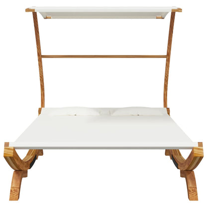 Zahradní Lehátko A Stříška Ohýbané Dřevo Krémové