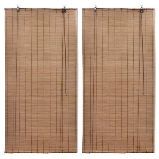 Zatemňovací Rolety Z Bambusu 2 Ks 80 X 160 Cm Hnědé