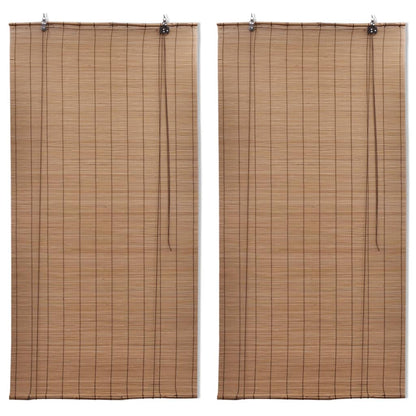 Zatemňovací Rolety Z Bambusu 2 Ks Hnědé 120 X 220 Cm
