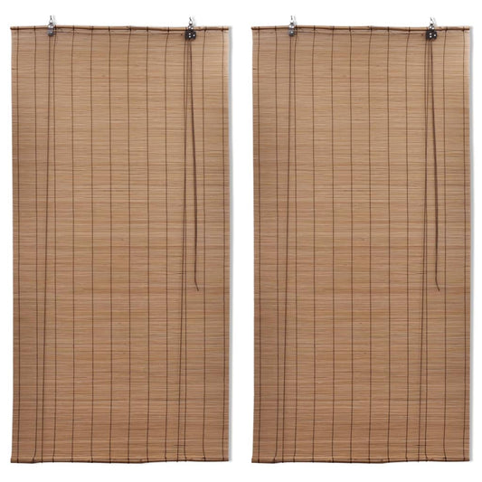 Zatemňovací Rolety Z Bambusu 2 Ks Hnědé 120 X 220 Cm