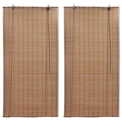 Zatemňovací Rolety Z Bambusu 2 Ks 150 X 220 Cm Hnědé