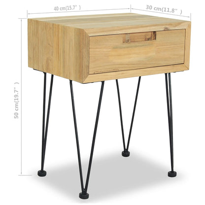 Noční Stolky 2 Ks 40 X 30 X 50 Cm Masivní Teak
