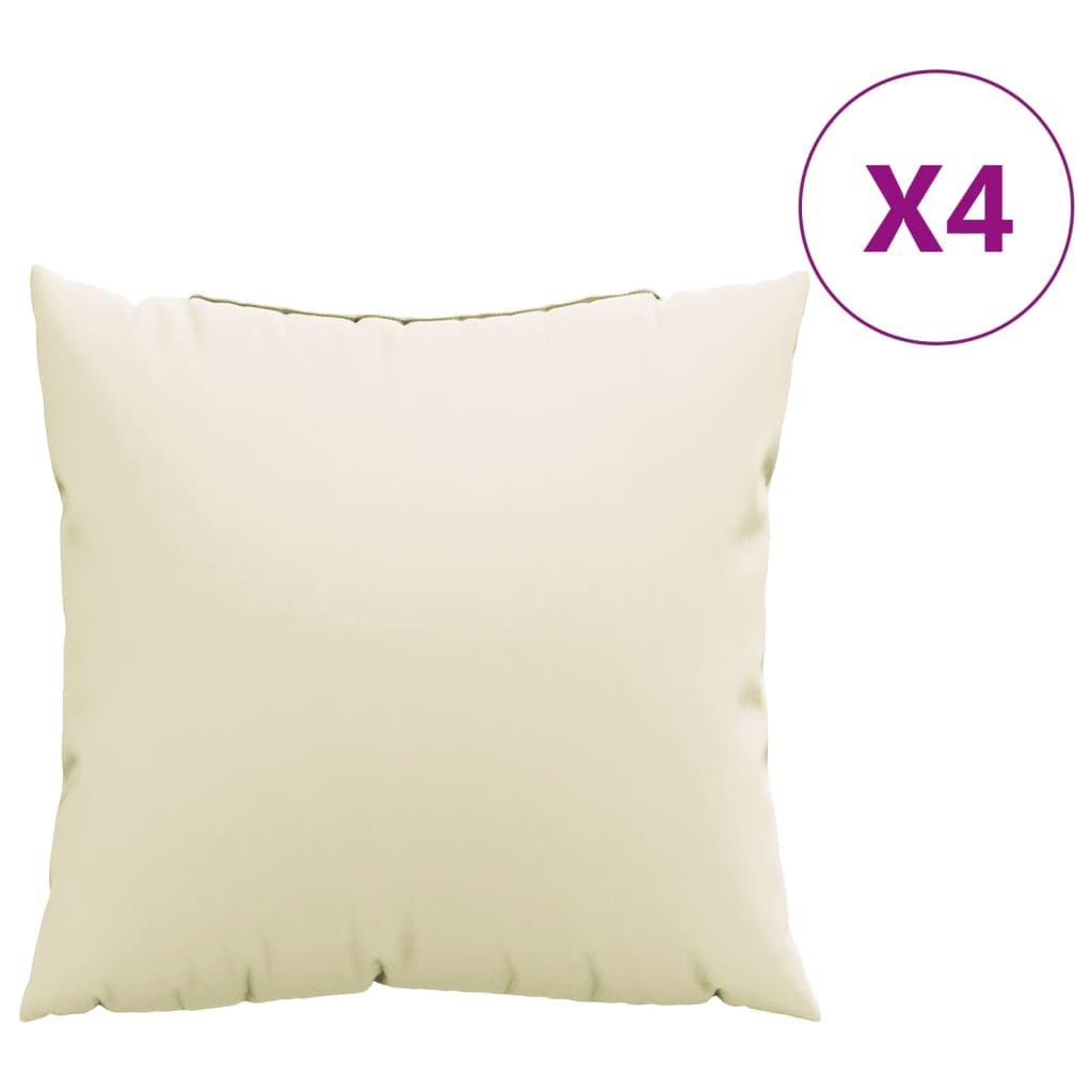 Dekorační Polštáře 4 Ks Krémové Textil