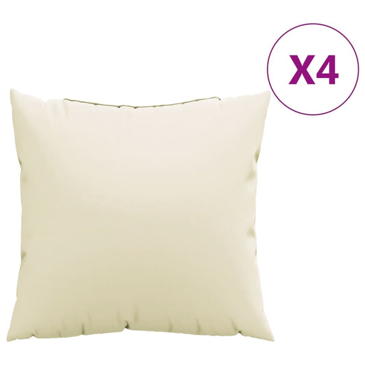 Dekorační Polštáře 4 Ks Krémové Textil
