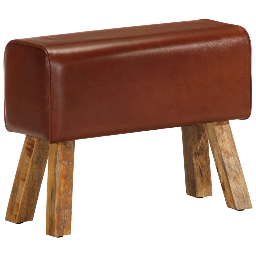 Lavice Gymnastický Kůň 58 Cm Hnědá Pravá Kůže A Mangovník