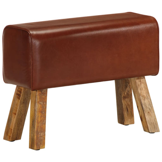 Lavice Gymnastický Kůň 58 Cm Hnědá Pravá Kůže A Mangovník