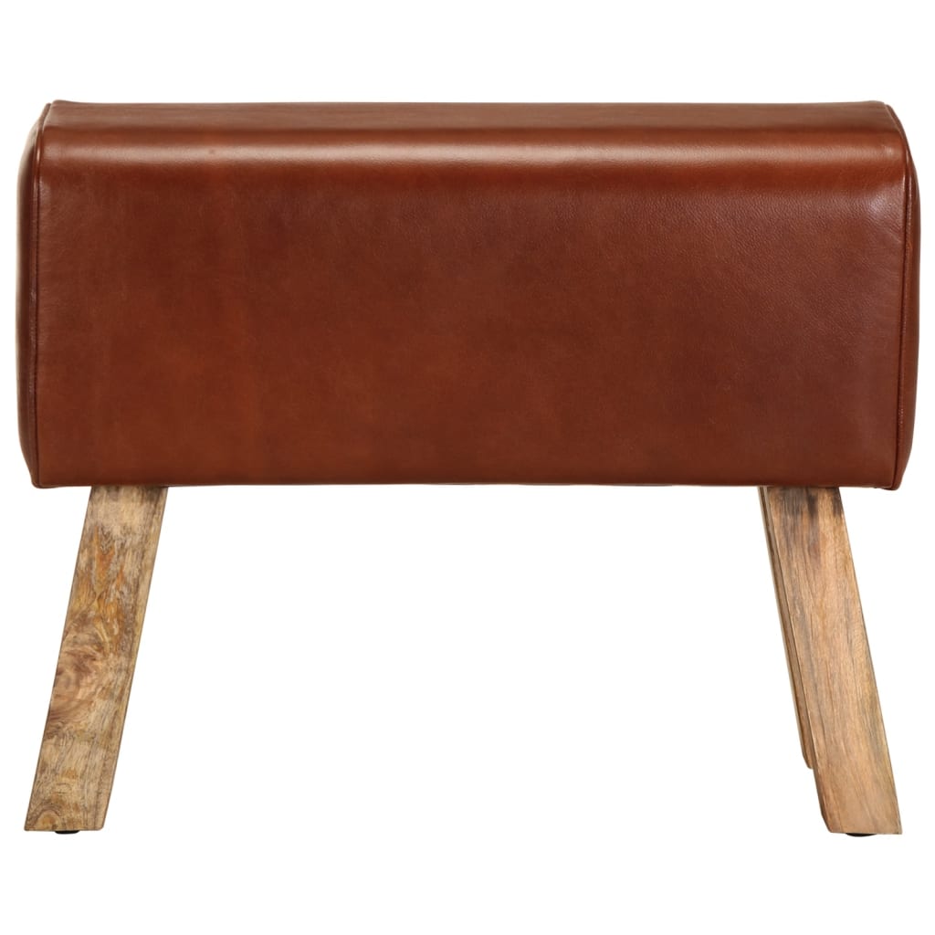 Lavice Gymnastický Kůň 58 Cm Hnědá Pravá Kůže A Mangovník