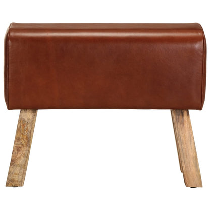 Lavice Gymnastický Kůň 58 Cm Hnědá Pravá Kůže A Mangovník