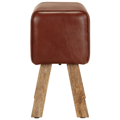 Lavice Gymnastický Kůň 58 Cm Hnědá Pravá Kůže A Mangovník