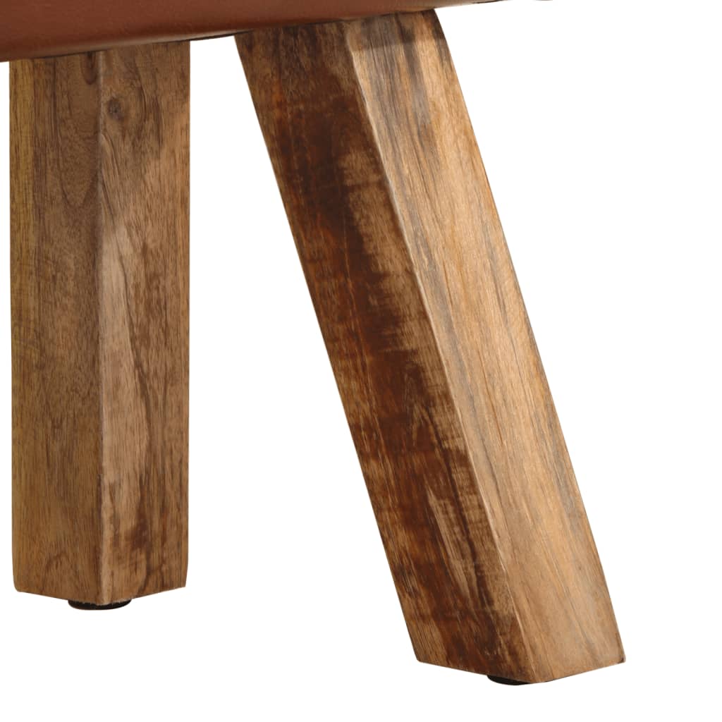 Lavice Gymnastický Kůň 58 Cm Hnědá Pravá Kůže A Mangovník